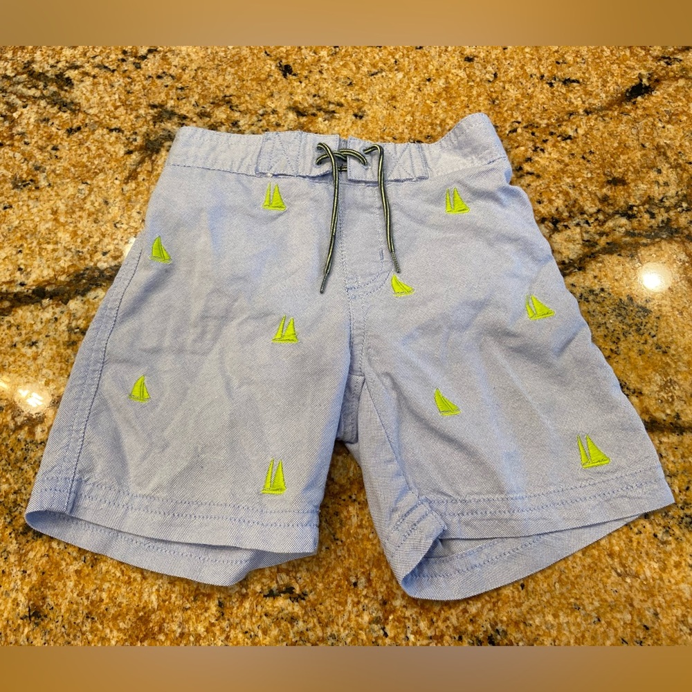 Janie And Jack Sailboat Swim Trunks Shorts Size 12 - 18 Months